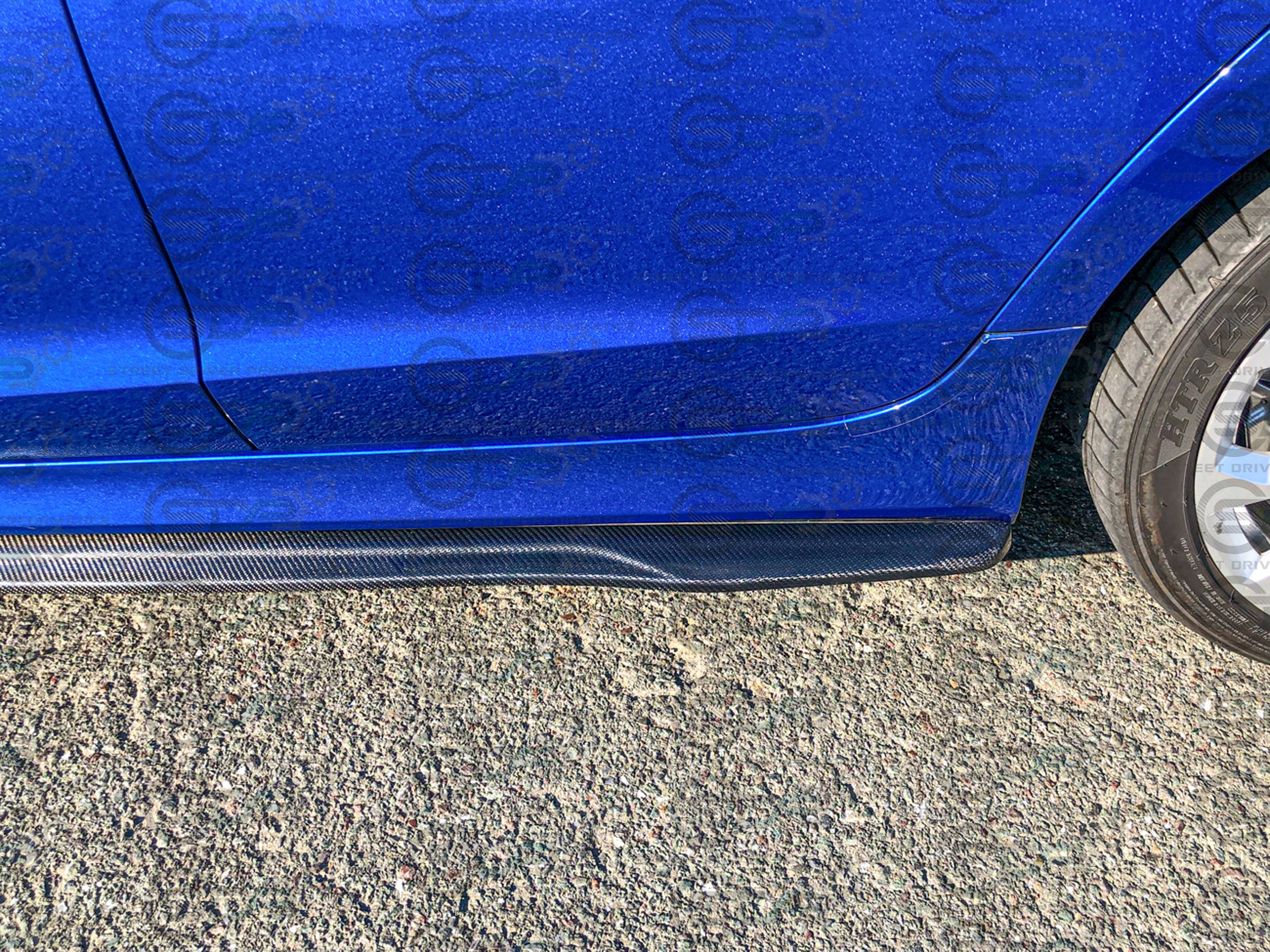 2016-2019 CADILLAC ATS-V CARBON FIBER FRONT SPLITTER & SIDE SKIRTS ROCKER PANELS GROUND EFFECTS